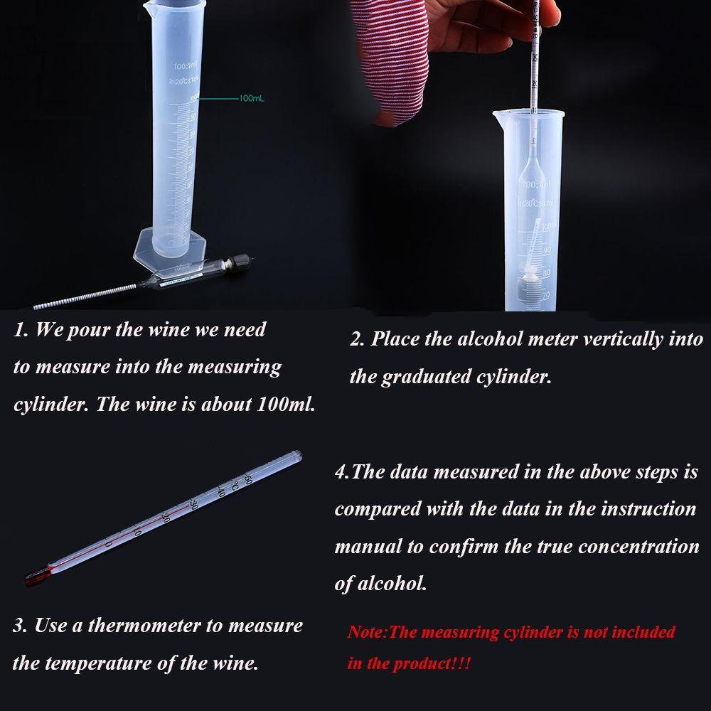 Suyo Pengukur Konsentrasi Alkohol Self-made Thermometer Hydrometer Breathalyzer Tester