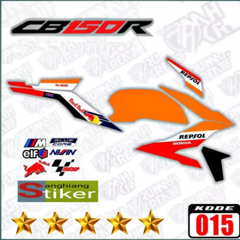 Decal stiker striping variasi Honda CB150R thn 2018 akhir-2021