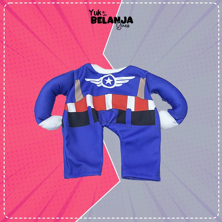 Baju Kucing Bahan Polyester Kostum Superhero Ironman Vs Kapten Amerika Terlucu Baju Kucing anjing kelinci Lucu murah Size S-XL / Yuk Belanja Gaes!