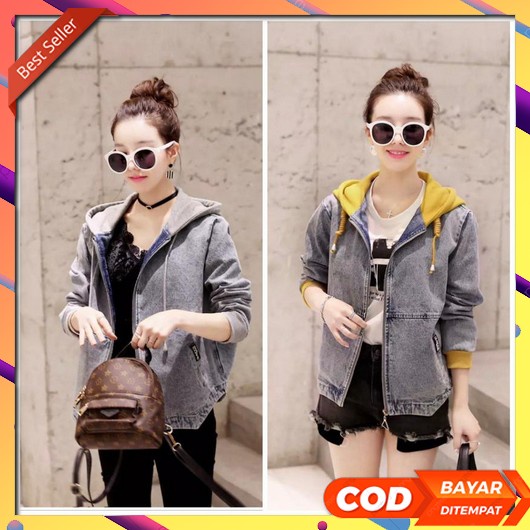 Jaket Wanita Korea  Cwe Distro Cewek Jins Uo554 Jaket Levis Lo71 Jaket Jeans Mutiara Kode L 938 - Ja