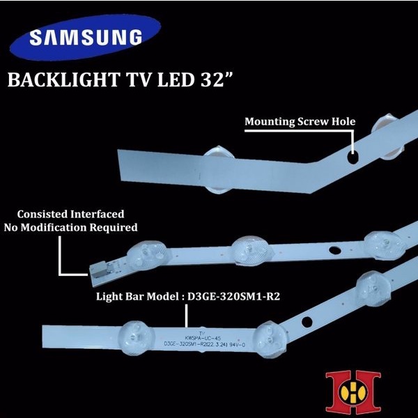 Backlight TV Samsung 32 Inch UE32EH 5005 5050 5057 5300 5305 5047 12K