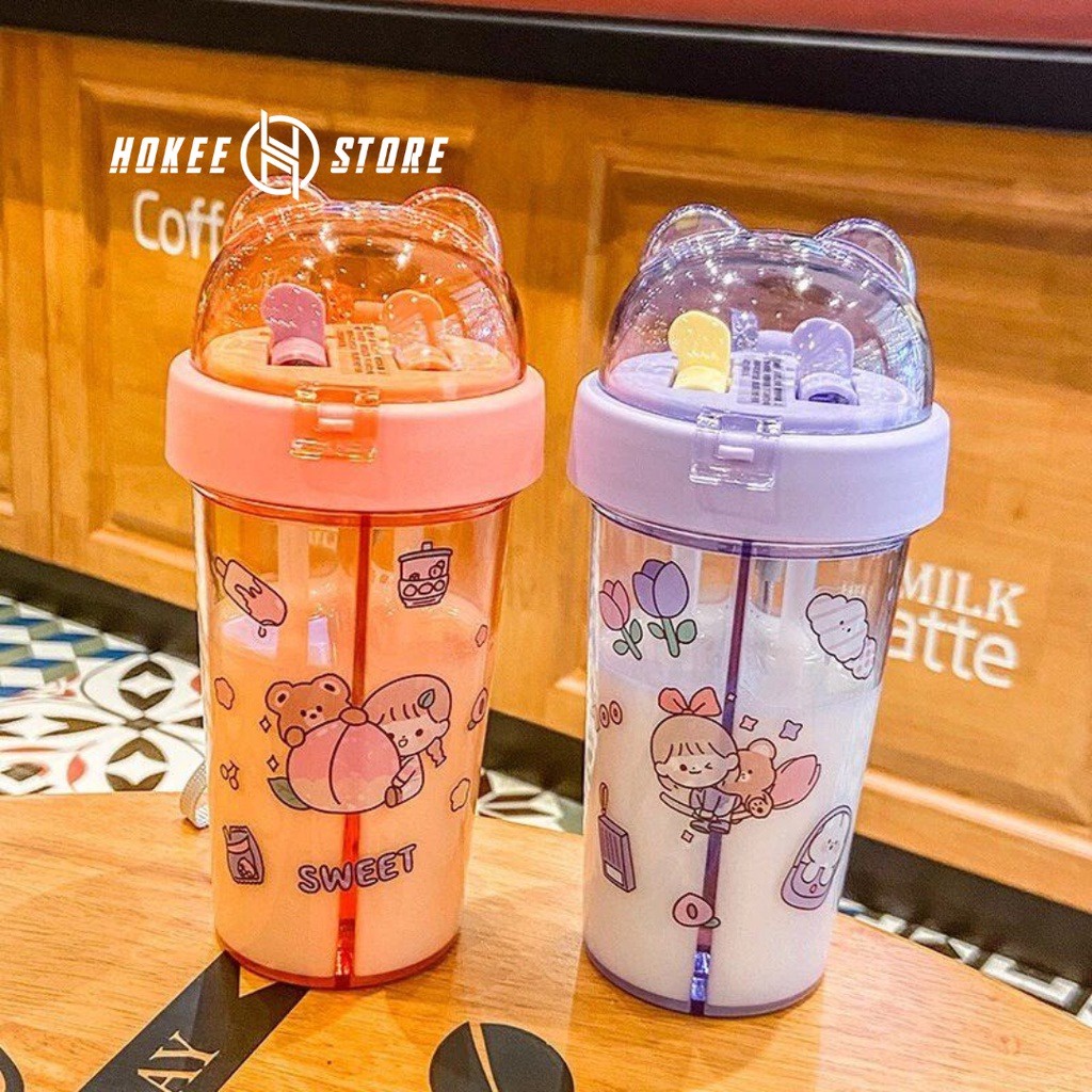 [COD] BOTOL MINUM BERUANG 2 SISI UK. 420ML - BOTOL COUPLE FREE STIKER