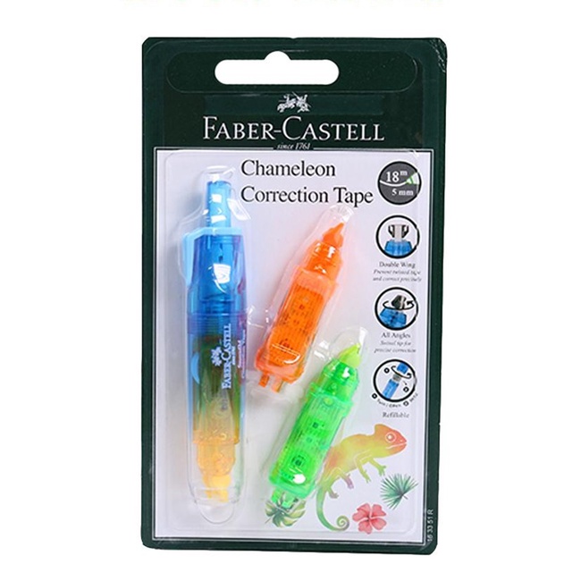 

Gramedia Medan - Faber Correction Tape Chameleon+2Refill Barrel Blue 163351R