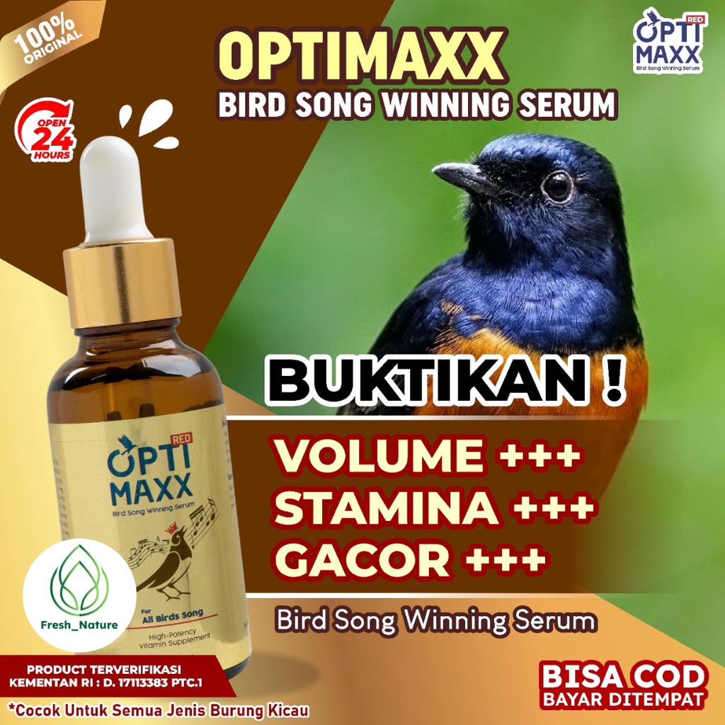 Original Optimaxx Optimax || Multivitamin Serum Burung Kicau 3x Tetes Langsung Gacor Penggacor - Lov