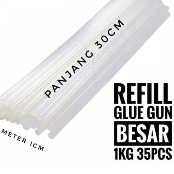 

ISI REFILL LEM TEMBAK BESAR 1 KG @ 35 STICK GLUEGUN LEM BAKAR BESAR - - BESAR KILOAN