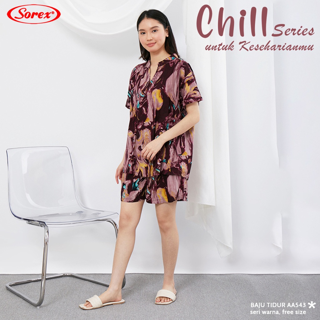 SOREX Baju Tidur Wanita Setelan Celana Pendek Orisinil / Piyama Sorex Setelan Premium