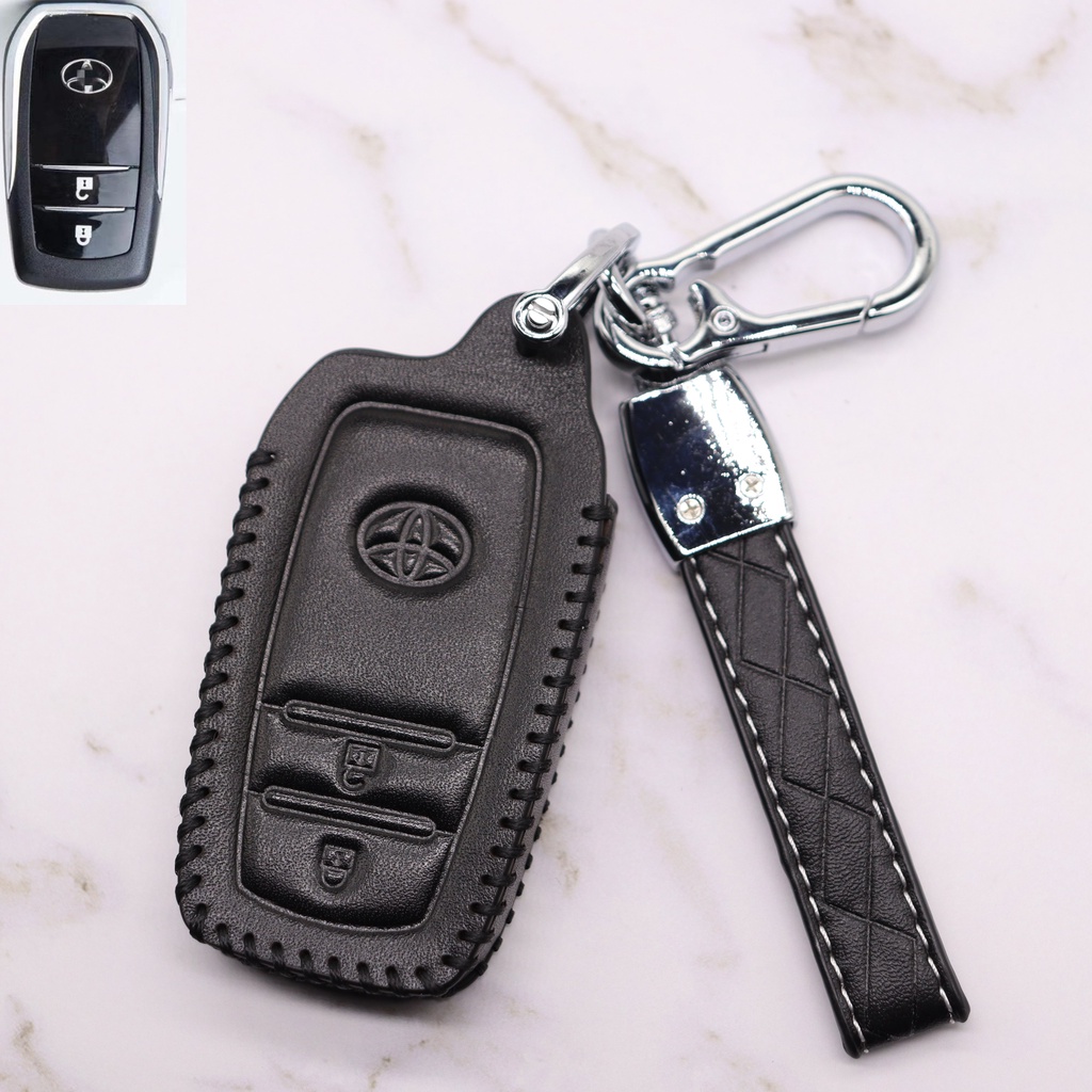 Casing Kunci Remote Mobil Keyless / Less / Smart Entry Bahan Kulit Untuk Toyota Start