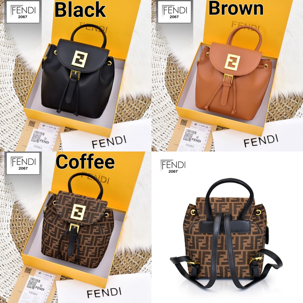 TAS WANITA BATAM IMPORT RANSEL FENDI BAG 2067 KWALITAS PLATINUM LIKE ORI