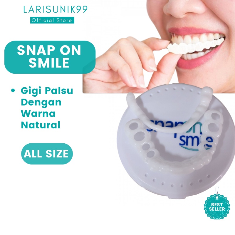 Gigi Palsu Silikon Alami Gigi Palsu Atas Bawah Instan Snap on Smile Putih Original Authentic