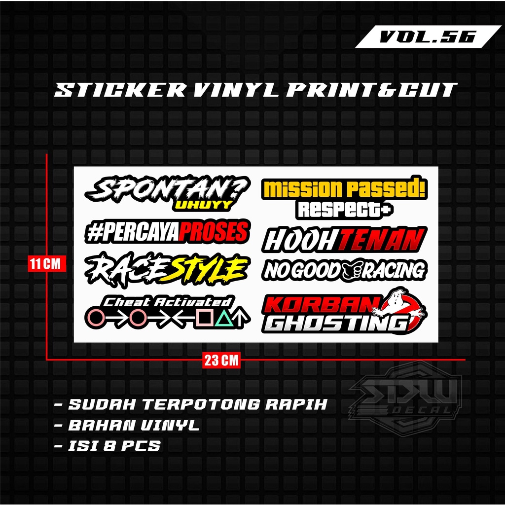 Sticker Racing Vinyl Pack Print &amp; Cut Stiker Motor Setiker Racing Variasi 56/82