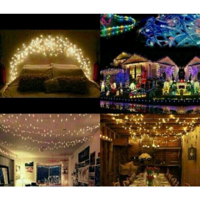Lampu Natal Hias 100 LED Tumblr 10 Meter Packing Box