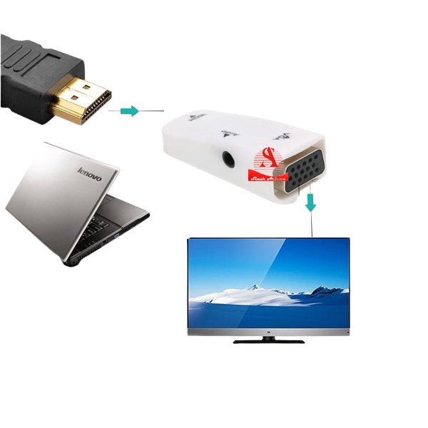 CONVERTER HDMI MALE TO VGA FEMALE/FULL HD1080p /ADAPTER WITH AUDIO OUTPUT MURAH