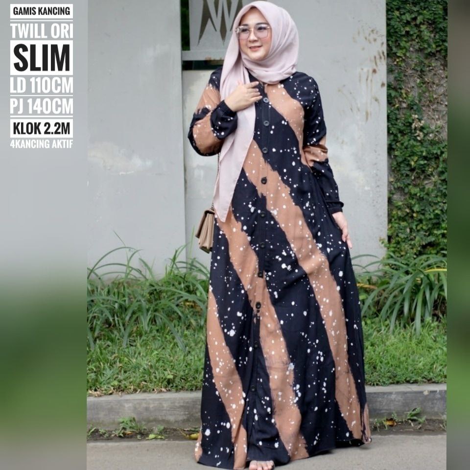 GAMIS TWILL ORI PEKALONGAN MOTIF POLOS TERBARU