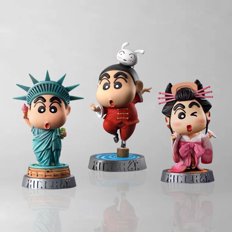 Action Figure Model Anime Crayon Shin-chan Global Tour Ukuran 10cm Untuk Dekorasi