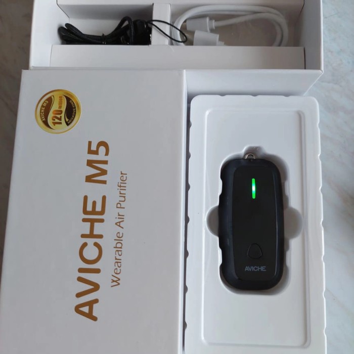 PROMO Kalung Air Purifier Aviche M5 NEWEST UPGRADED Technology Anti Virus - Hitam