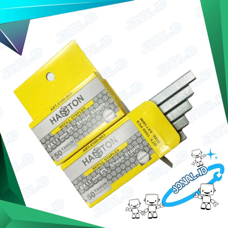 

REFILL STAPLES ISI STAPLES GUN HASTON PROHEX 8M X 11MM ISI 1000PS