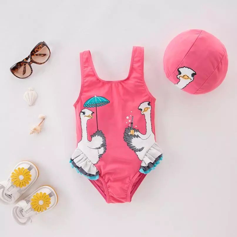 Baju Renang Anak/ Bayi/ Bikini Anak/ Bayi Pink Ostrich