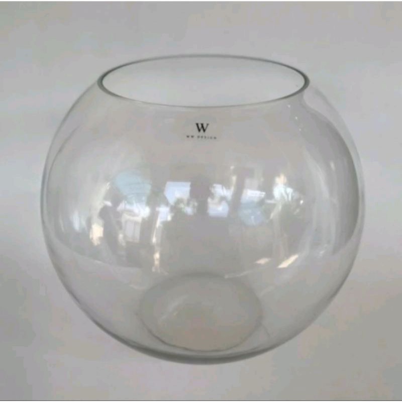 toples ikan bulat 12L / vas kaca DLX aquarium Luna C