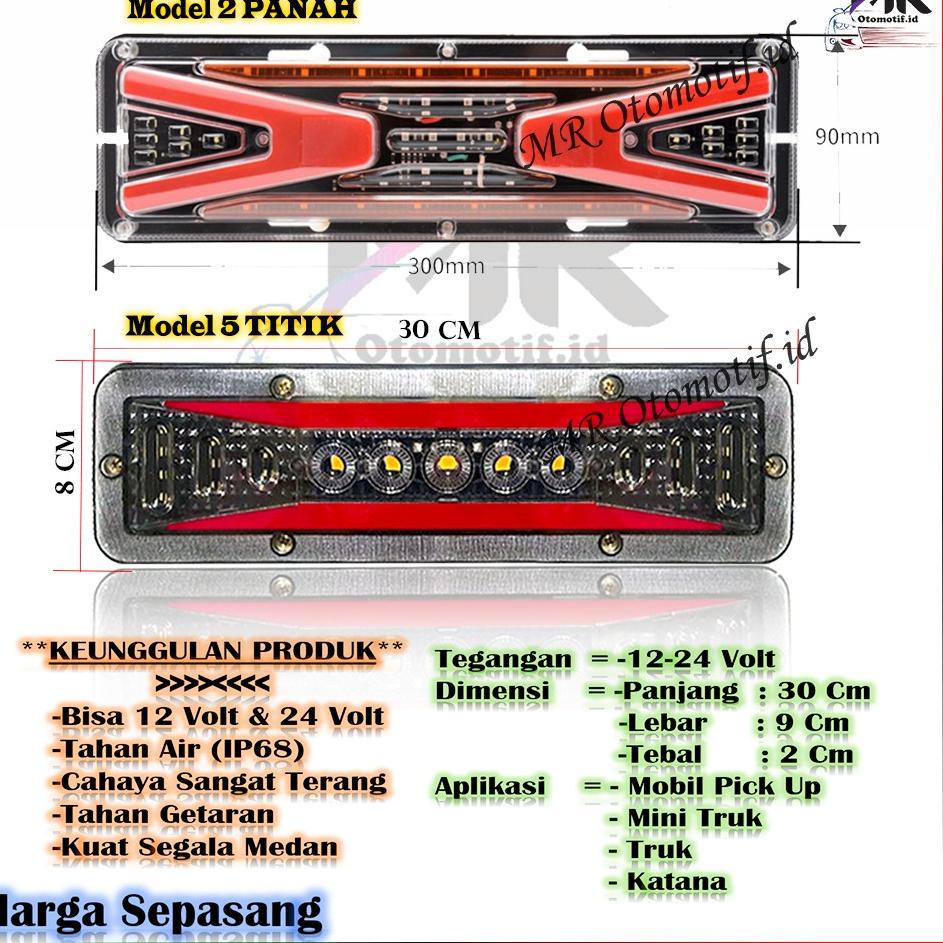 ヹ Lampu Belakang Stop Lamp Variasi Running Led Mobil PickUp L300 New Carry Panter Katana 12-24 V Vol