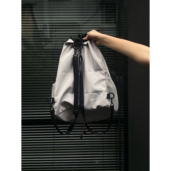 Ransel Nylon Space Grey Kapasitas Besar Ransel Serut Mesh