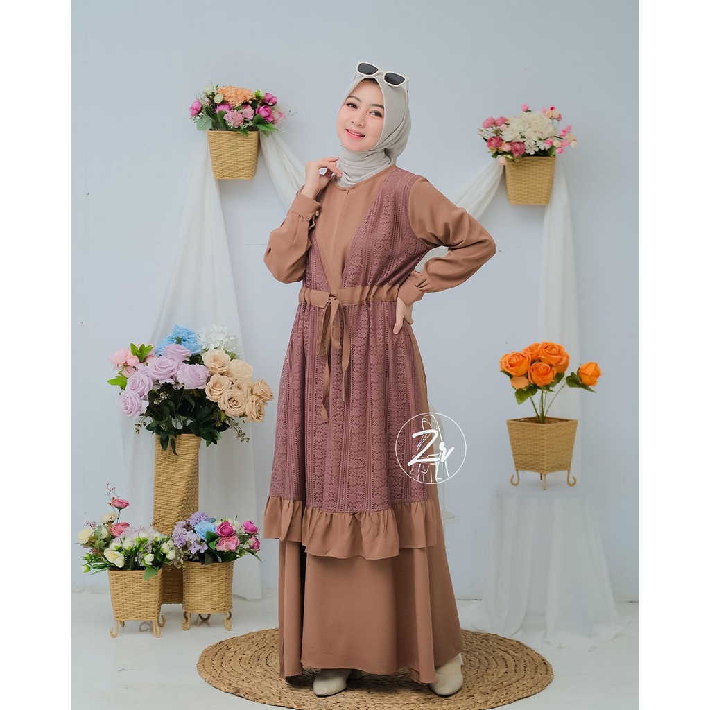 GAMIS ALEEMA ori ZR dress brokat terbaru ibu anak couple series pesta kondangan hajatan seragaman