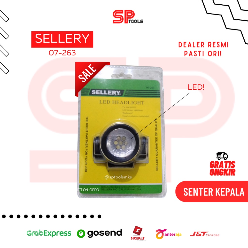 SENTER KEPALA / HEADLAMP LED WEATHER PROOF SELLERY 07-263