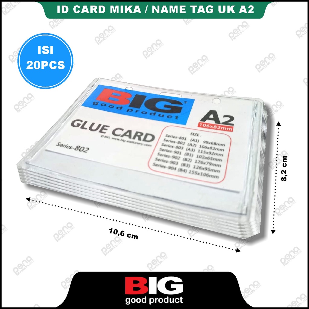 

ID Card Mika Big A2 106mm x 82mm (Name Tag / Glue Card / Card Holder BIG)
