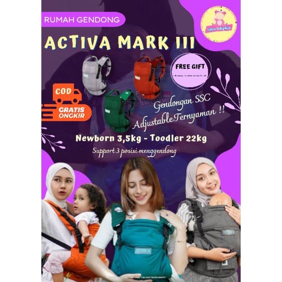 (BISA COD) ACTIVA MARK III BAYIKU.ID / GENDONGAN BAYI SSC ACTIVA MARK 3