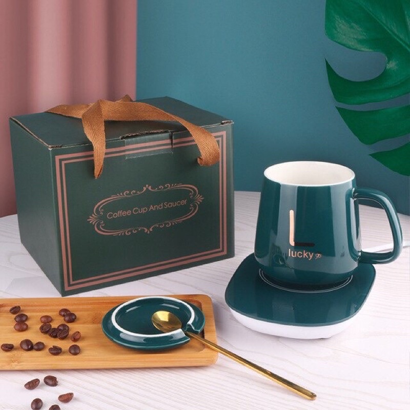 [READY]Classic Cornerr • Cangkir Gelas Mug Keramik Set Penghangat Portable Kopi Susu Alas Pemanas El