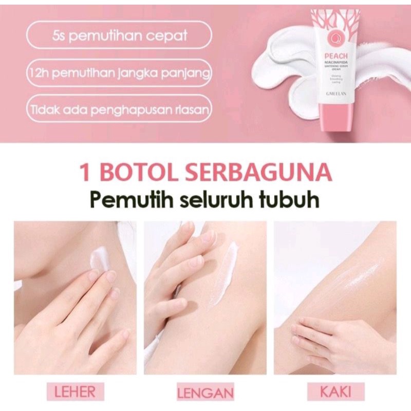 READY GMEELAN SERUM CREAM Pemutih Peach Niacinamide Whitening