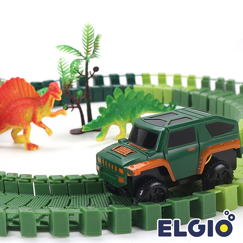 RB22 Mainan Mobil Track 250pcs Dinosaurus Railway Trek