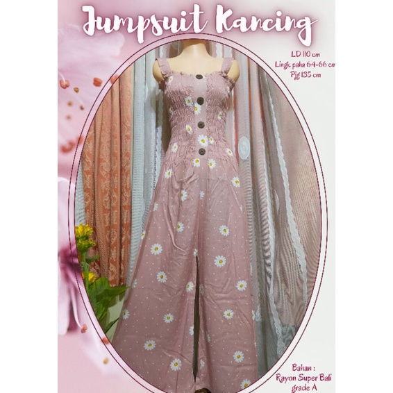 Jumpsuit kancing celana panjang //Jumpsuit kerut panjang // Jumpsuit kerut kancing