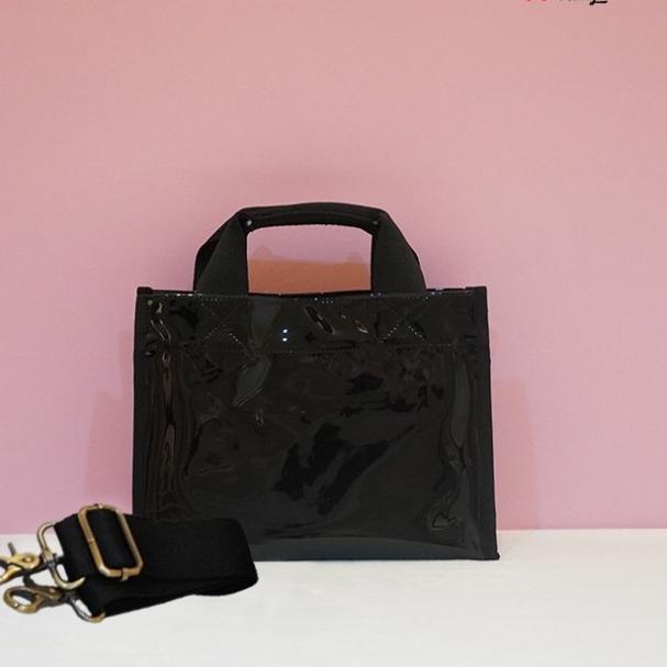 TAS MIKA / TAS TRANSPARAN / TAS SELEMPANG MIKA / TAS MIKA NEW NORMAL - Hitam