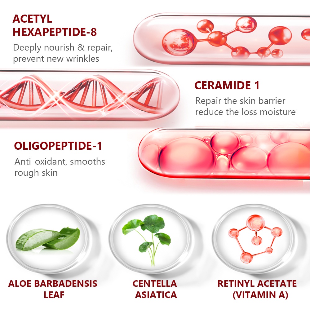 VIBRANT GLAMOUR Peptide Collagen Face Cream/Eye Cream Anti-Aging Moisturizer Reduce Wrinkles- serum melembabkan Anti penuaan mengurangi kerutan