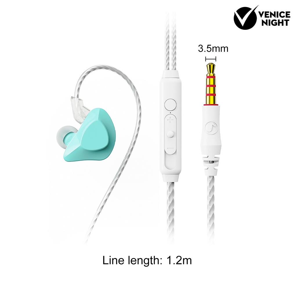(VNEP) (Berkabel) T03 Macaron Warna Olahraga Headset Heavy Bass Ear Hook Ponsel Earphone