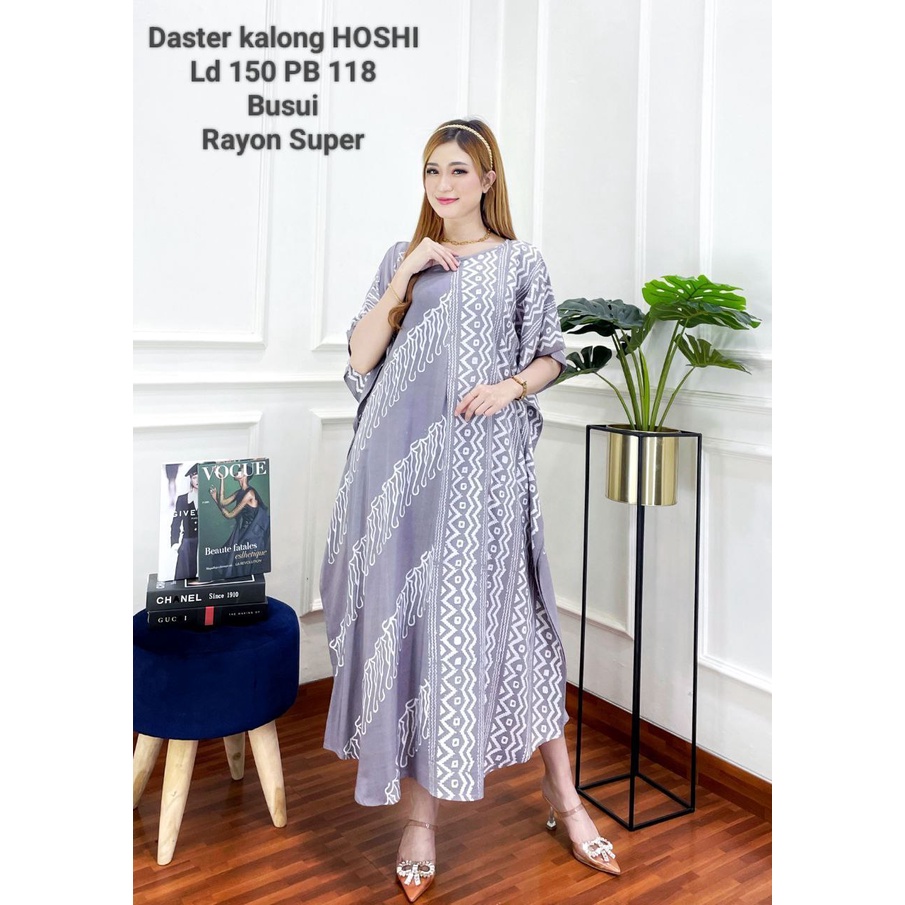 DASTER LOWO HOSYI CAP MALAMAN RAYON PREMIUM JUMBO LD 150 CM BUSUI DEPAN KEKINIAN BATIK PEKALONGAN