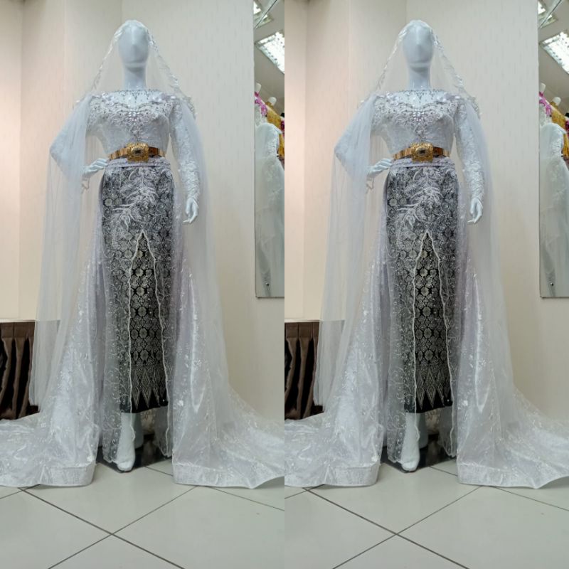 kebaya pengantin Sean dress atas bawah span belah ekor pisah)