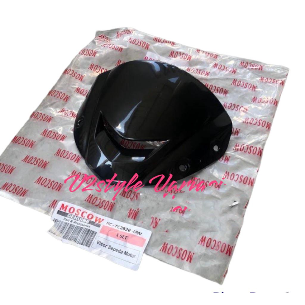 VISOR  F1ZR 125ZR 125Z PNP BAHAN ABS ANTI CRACK ORIGINAL MOSCOW WARNA HITAM WINSIL YAMAHA X1 FIZR F1Z R F125ZR SATRIA HIU 2T 2 TAK 2TAK JUPITER Z Z1 VEGA R ZR MIO S GT J SMILE SUPRA FIT FROCE ONE 1 WINDSHIELD BATOK DEPAN PISOR F1Z R PLUG AND PLAY BAUT CNC