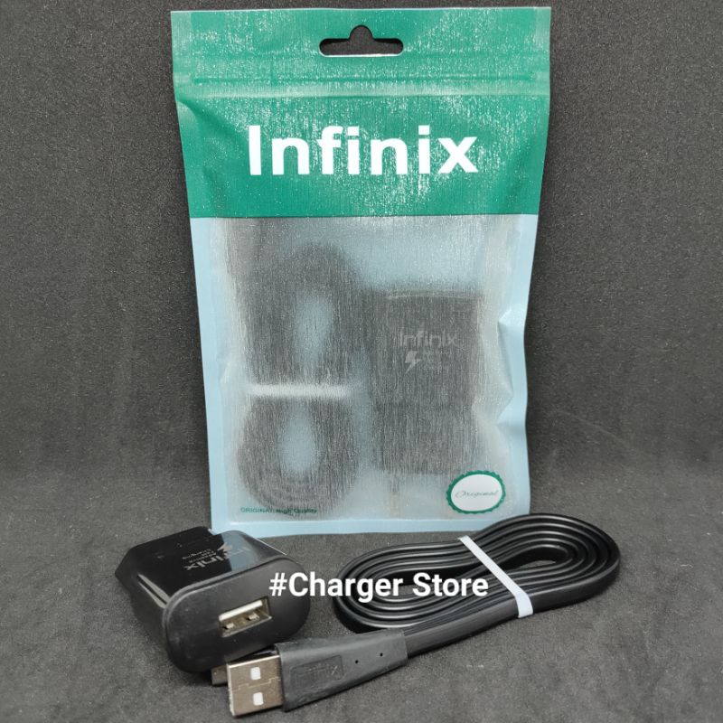 Charger Infinix Hitam Micro USB Smart 4 Smart 5 Hot 8 Hot 9 Hot 10 Hot 9 Play Note 7 Lite Note 4