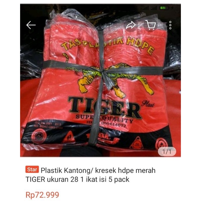 KANTONG PLASTIK TIGER MERAH 28