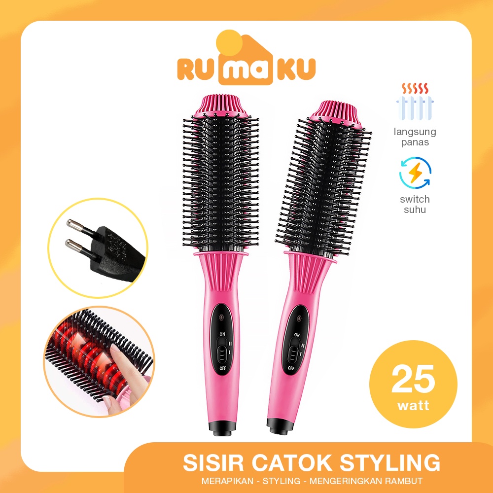 Rumaku Alat Catokan Rambut Elektrik Catok Sisir Pelurus Rambut Multifunction Hair Straightener