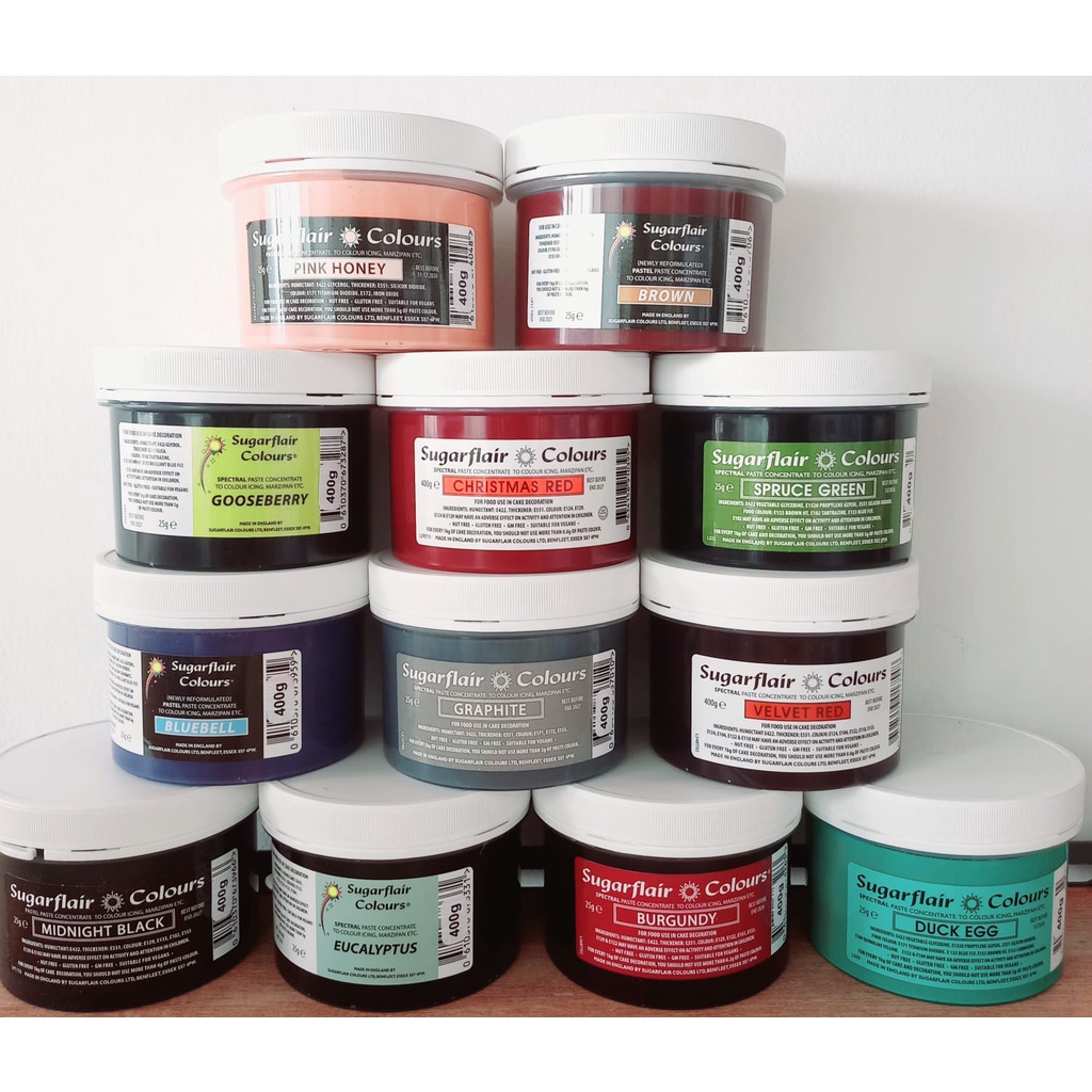

SUGARFLAIR PASTE COLORING CONCENTRATE FOOD GRADE - SIZE LARGE 400GR