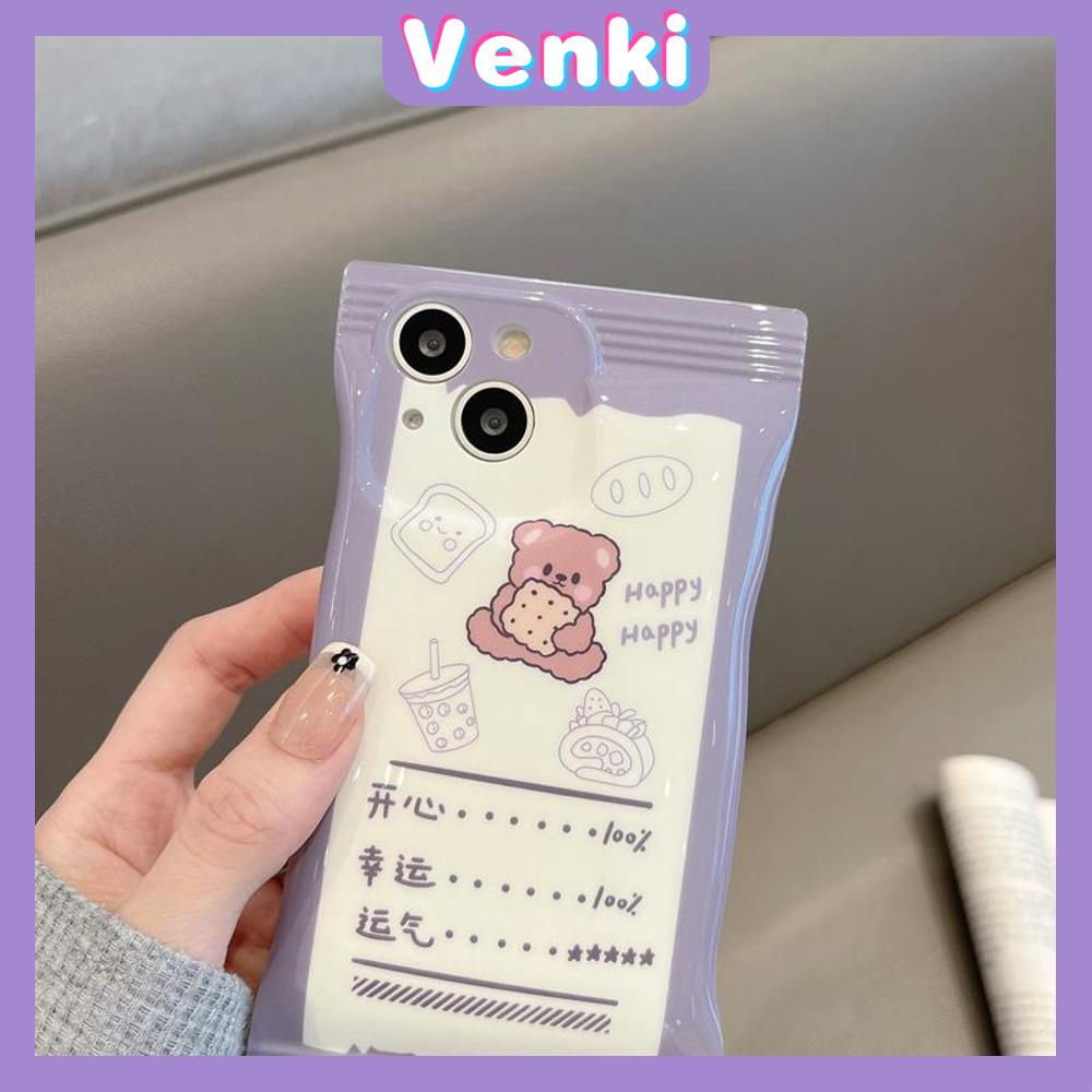 Case iPhone 14 Pro Max Soft TPU Glossy Case Snack Case Cartoon Cute Bear Camera Protection Airbag Shockproof For iPhone 14 13 12 11 Plus Pro Max 7 Plus X XR