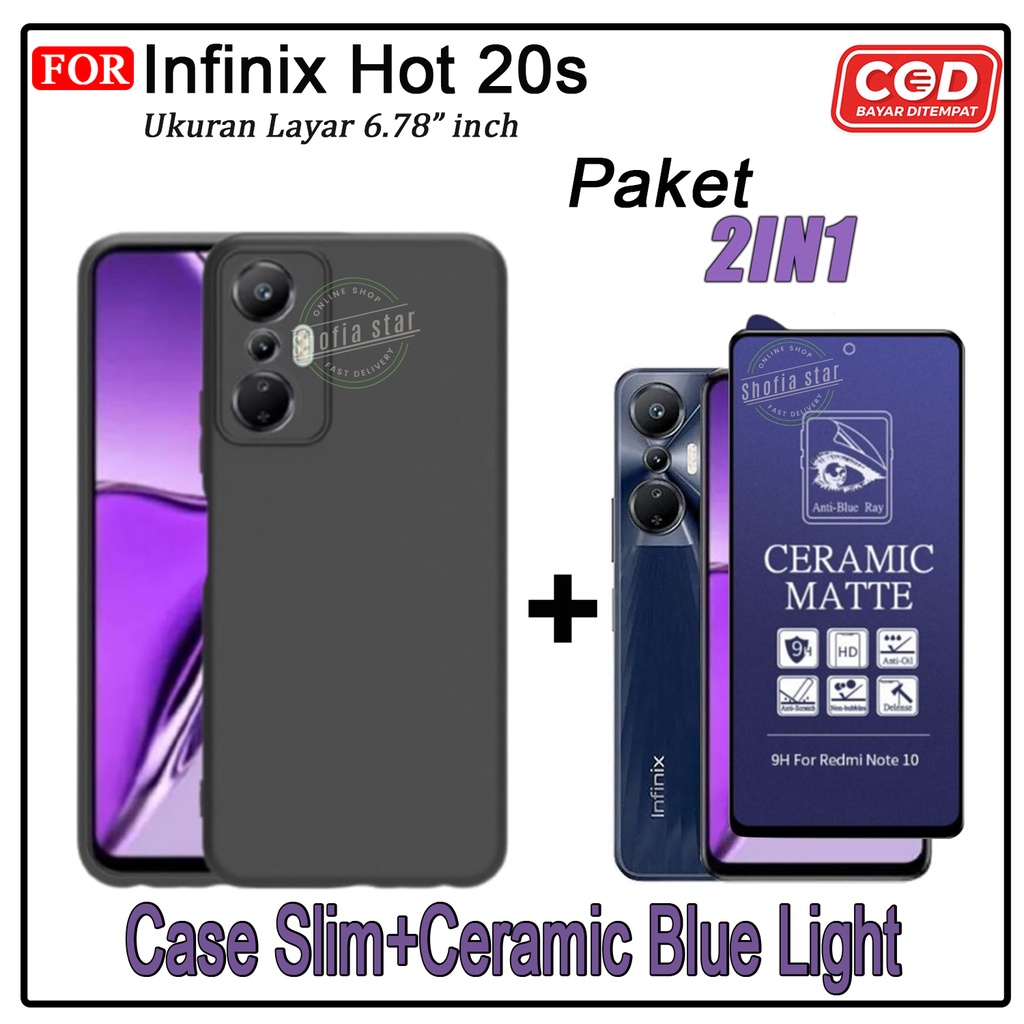 PAKET 2IN1 Case Infinix Hot 20s Hot 20i Hot 20 5G 12 Pro 12 Play 10 play 11 Play 11s NFC Softcase Slim Black Premium Protect Casing