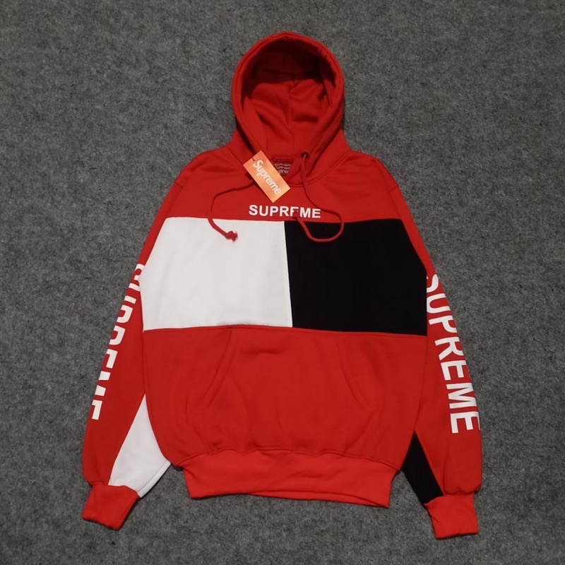 SUPREME - Hoodie Merah Katun Hypebeast Supreme Mark Sablon Unisex Premium Full Tag - Sweater Hoodie 