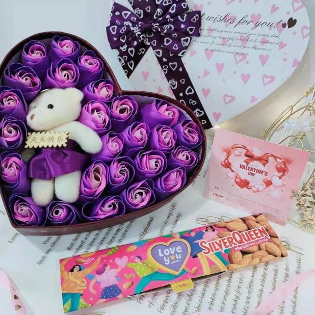 

Onemarkets Kado Bunga Valentine Kotak Love - Kado Anniversary F003D - Biru