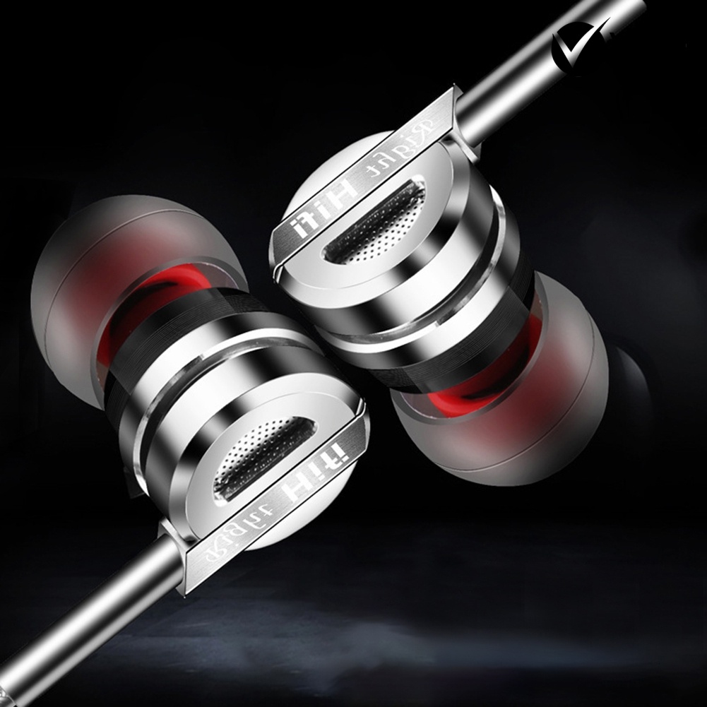 (VNEP) (Berkabel) QKZ DM9 Metal Heavy Bass Musik Headset In-Ear Telepon Earphone dengan Mic