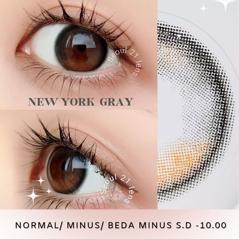 SOFTLENS FILTER NEWYORK GRAY GREY NORMAL BEDA MINUS  s.d -10.00 SOFLEN PREMIUM made in Korea