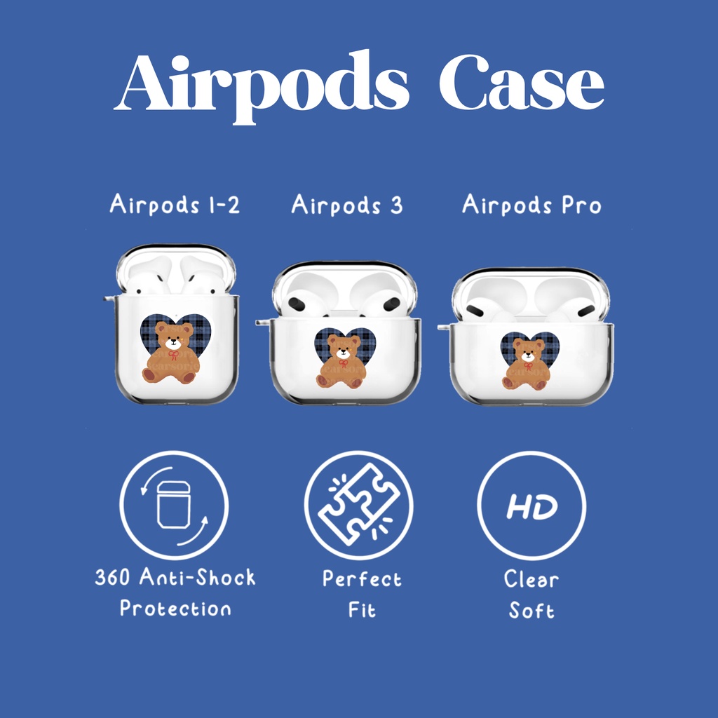 Airpods Case 1/2/3/Pro Bearie Jodie Love Blue