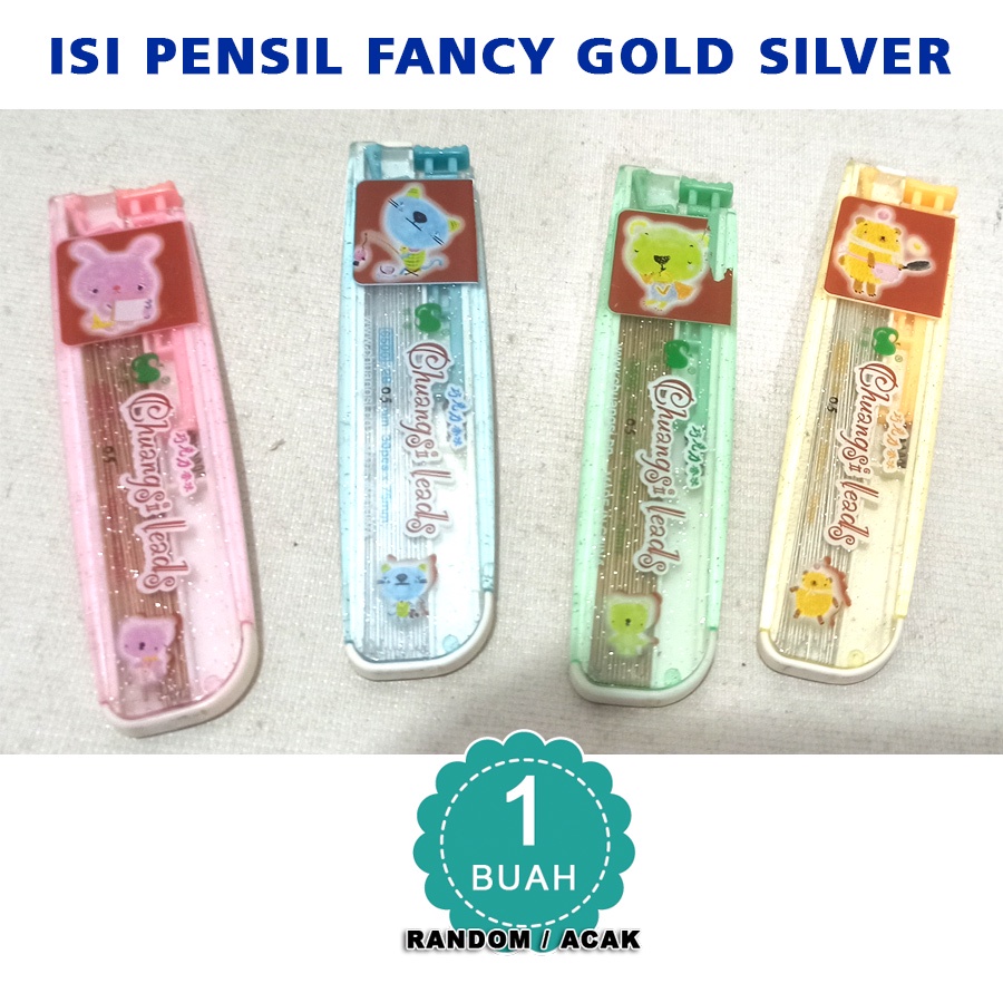 

REFILL Isi Pensil Mekanik Fancy - Isi Pensil mekanik FANCY Gold Silver 1pc -D2